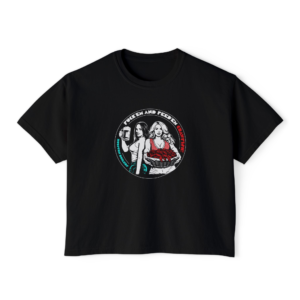 F'em & Feed'em Crawfish! Women's Cropped Boxy Tee - Black