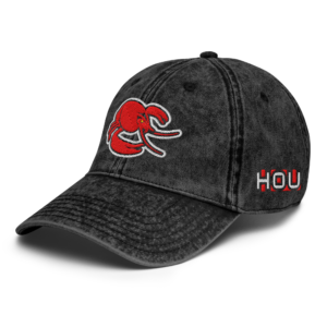 Iconic Crawfish HOU Vintage Twill Cap - Premium Embroidered